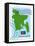 Stamp with Map and Flag of Bangladesh-Perysty-Framed Stretched Canvas