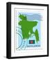 Stamp with Map and Flag of Bangladesh-Perysty-Framed Art Print