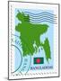 Stamp with Map and Flag of Bangladesh-Perysty-Mounted Art Print