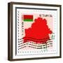 Stamp with Map and Flag of Belarus-Perysty-Framed Premium Giclee Print