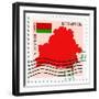 Stamp with Map and Flag of Belarus-Perysty-Framed Premium Giclee Print