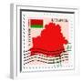 Stamp with Map and Flag of Belarus-Perysty-Framed Premium Giclee Print