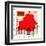 Stamp with Map and Flag of Belarus-Perysty-Framed Art Print