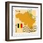 Stamp with Map and Flag of Belgium-Perysty-Framed Art Print