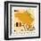 Stamp with Map and Flag of Belgium-Perysty-Framed Art Print