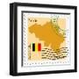 Stamp with Map and Flag of Belgium-Perysty-Framed Art Print