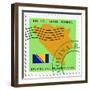 Stamp with Map and Flag of Bosnia and Herzegovina-Perysty-Framed Premium Giclee Print