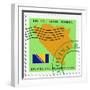 Stamp with Map and Flag of Bosnia and Herzegovina-Perysty-Framed Premium Giclee Print
