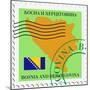 Stamp with Map and Flag of Bosnia and Herzegovina-Perysty-Mounted Premium Giclee Print