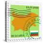 Stamp with Map and Flag of Bulgaria-Perysty-Stretched Canvas