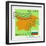 Stamp with Map and Flag of Bulgaria-Perysty-Framed Premium Giclee Print