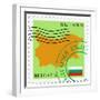 Stamp with Map and Flag of Bulgaria-Perysty-Framed Premium Giclee Print