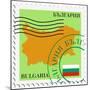 Stamp with Map and Flag of Bulgaria-Perysty-Mounted Premium Giclee Print