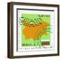 Stamp with Map and Flag of Bulgaria-Perysty-Framed Art Print