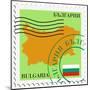 Stamp with Map and Flag of Bulgaria-Perysty-Mounted Art Print