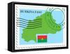 Stamp with Map and Flag of Burkina Faso-Perysty-Framed Stretched Canvas