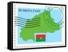 Stamp with Map and Flag of Burkina Faso-Perysty-Framed Stretched Canvas