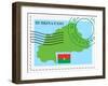 Stamp with Map and Flag of Burkina Faso-Perysty-Framed Art Print