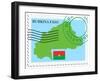 Stamp with Map and Flag of Burkina Faso-Perysty-Framed Art Print