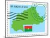 Stamp with Map and Flag of Burkina Faso-Perysty-Mounted Art Print