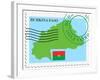 Stamp with Map and Flag of Burkina Faso-Perysty-Framed Art Print