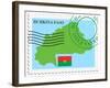 Stamp with Map and Flag of Burkina Faso-Perysty-Framed Art Print