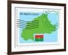 Stamp with Map and Flag of Burkina Faso-Perysty-Framed Art Print