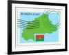 Stamp with Map and Flag of Burkina Faso-Perysty-Framed Art Print