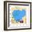 Stamp with Map and Flag of Cambodia-Perysty-Framed Art Print