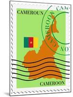 Stamp with Map and Flag of Cameroon-Perysty-Mounted Art Print