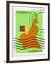 Stamp with Map and Flag of Cameroon-Perysty-Framed Art Print