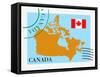 Stamp with Map and Flag of Canada-Perysty-Framed Stretched Canvas