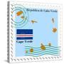 Stamp with Map and Flag of Cape Verde-Perysty-Stretched Canvas