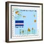 Stamp with Map and Flag of Cape Verde-Perysty-Framed Premium Giclee Print