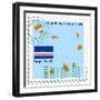 Stamp with Map and Flag of Cape Verde-Perysty-Framed Premium Giclee Print