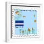 Stamp with Map and Flag of Cape Verde-Perysty-Framed Premium Giclee Print