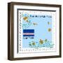 Stamp with Map and Flag of Cape Verde-Perysty-Framed Art Print