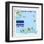 Stamp with Map and Flag of Cape Verde-Perysty-Framed Art Print