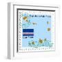 Stamp with Map and Flag of Cape Verde-Perysty-Framed Art Print