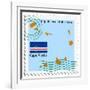 Stamp with Map and Flag of Cape Verde-Perysty-Framed Art Print