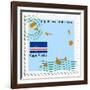 Stamp with Map and Flag of Cape Verde-Perysty-Framed Art Print