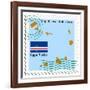 Stamp with Map and Flag of Cape Verde-Perysty-Framed Art Print