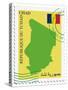 Stamp with Map and Flag of Chad-Perysty-Stretched Canvas