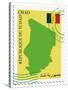 Stamp with Map and Flag of Chad-Perysty-Stretched Canvas