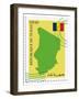 Stamp with Map and Flag of Chad-Perysty-Framed Art Print