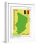 Stamp with Map and Flag of Chad-Perysty-Framed Art Print