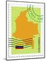 Stamp with Map and Flag of Colombia-Perysty-Mounted Art Print