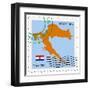 Stamp with Map and Flag of Croatia-Perysty-Framed Art Print