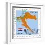 Stamp with Map and Flag of Croatia-Perysty-Framed Art Print