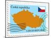 Stamp with Map and Flag of Czech Republic-Perysty-Mounted Art Print